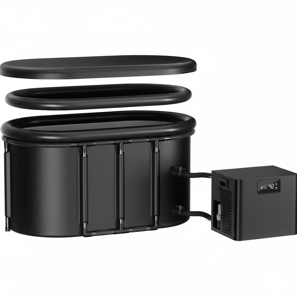 1/3HP Ice Bath Chiller & 148Gal Cold Plunge Tub Bundle | Cold Plunge Chiller with Built-In Pump & Filter, Insulated Ice Bath Tub for Cold Therapy, Recovery, Muscle Relaxation