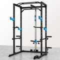 Power Cage Built for Full-Body Training, J-Hooks, Dip Handles, Cable Pulley, Laser-Cut Steel Frame