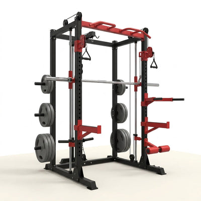 Smith Machine Home Gym Built for Full Body Training, 2200LB Capacity, Dual Cable Systems, 20+ Attachments