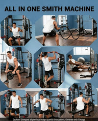 Smith Machine Home Gym, 2200LB Power Cage with Dual Pulley Cable Systems, LAT Pull-Down, Leg Hold-Down & 20+ Attachments for Full Body Workouts