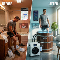 Cold Plunge Tub Built for Home Recovery, 1.3 HP Chiller, Ozone Sanitation, WiFi Control, 54 Inch — Before & After