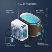 Cold Plunge Tub Built for Home Recovery, 1.3 HP Chiller, Ozone Sanitation, WiFi Control, 54 Inch — How It Works