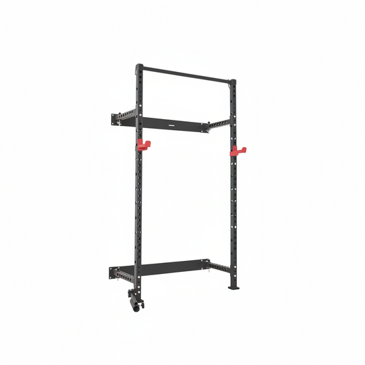 Folding Power Cage, Wall-Mounted Power Rack Squat Rack, Multifunctional Strength Training Workout Equipment 1000 Lbs.