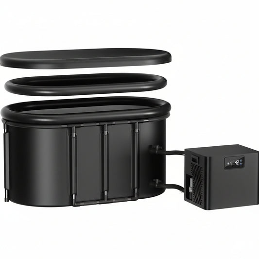 1/3HP Ice Bath Chiller & 148Gal Cold Plunge Tub Bundle | Cold Plunge Chiller with Built-In Pump & Filter, Insulated Ice Bath Tub for Cold Therapy, Recovery, Muscle Relaxation