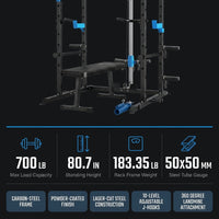Power Cage Multi-Functional J-Hooks, Dip Handles, Landmine, Cable Pulley for Home Gym — Results & Stats