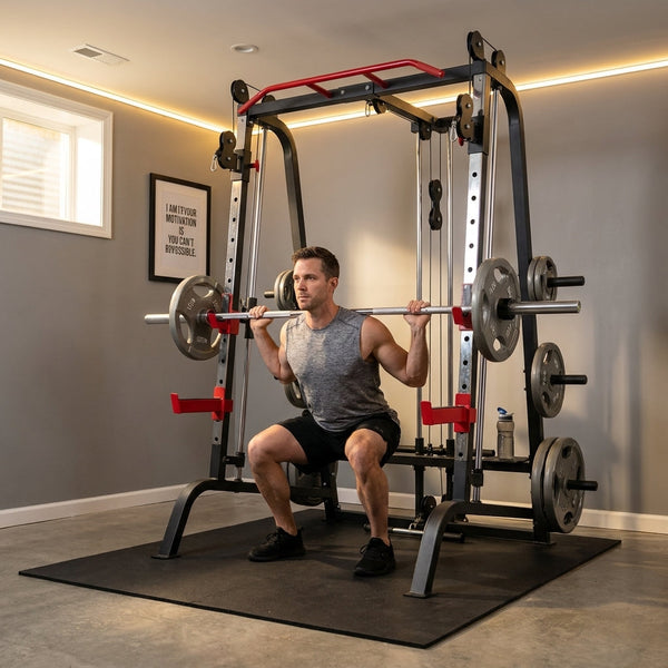 Smith Machine Home Gym Built for Full Body Training, 2200LB Capacity, Dual Cable Systems, 20+ Attachments