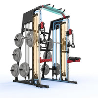 Smith Machine Home Gym, 2200LB Power Cage with Dual Pulley Cable Systems, LAT Pull-Down, Leg Hold-Down & 20+ Attachments for Full Body Workouts — How It Works