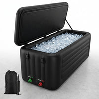 XXL Drop Stitch Ice Bath Tub for Recovery 216 Gal, Compatible with Water Chillers, Cold Plunge Tub with Insulated Lid, Multi-Layer Portable Bathtub for Cold Water Therapy(59In*32.2In*27In) — Studio Shot