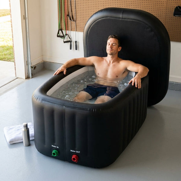 Ice Bath Tub Designed for Recovery, 216 Gallon Capacity, Drop Stitch Construction, Insulated Lid