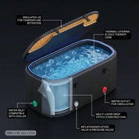 XXL Drop Stitch Ice Bath Tub for Recovery 216 Gal, Compatible with Water Chillers, Cold Plunge Tub with Insulated Lid, Multi-Layer Portable Bathtub for Cold Water Therapy(59In*32.2In*27In) — How It Works