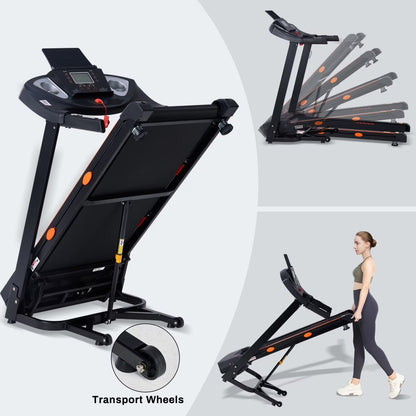 Electric Running Exercise Treadmill, Black, 300 Lb