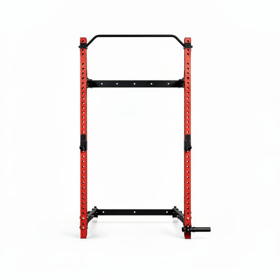 Folding Wall Mounted Squat Rack, 2.36" X 2.36" Power Racks for Home Gym, 1000 LBS Capacity Squat Rack with Pull up Bar, J Hooks and Ladmine Attachments